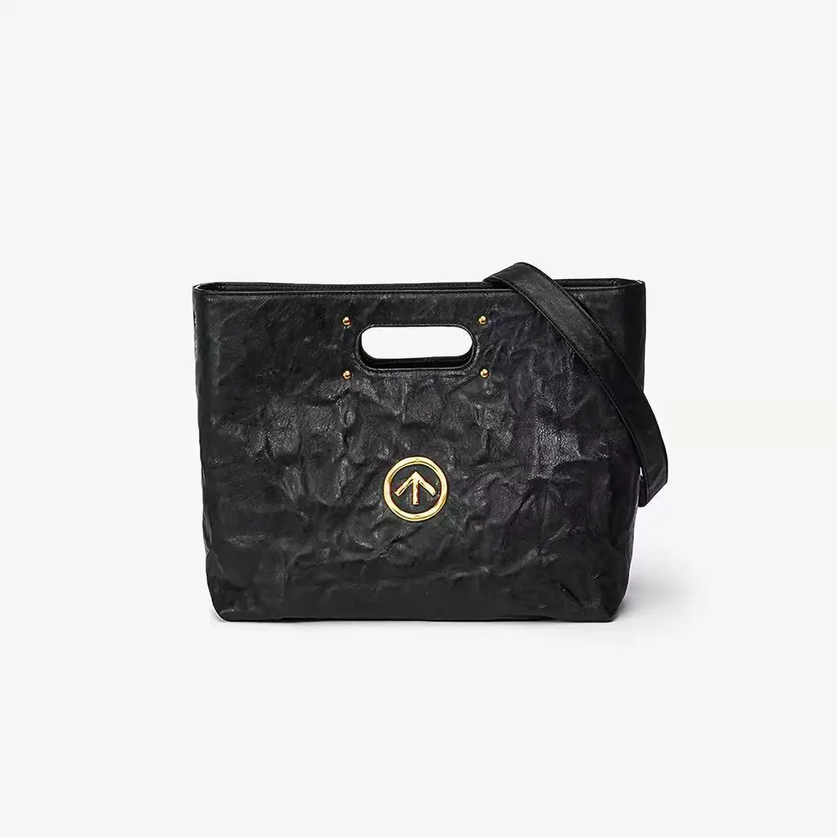 GROTTO Large Capacity Handheld Briefcase Fashionable Wrinkle Versatile Crossbody Bag