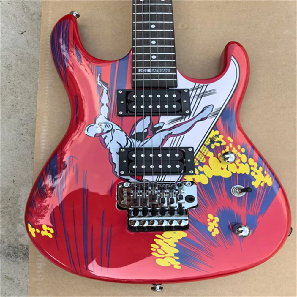 

High-end Red Color Sticker Electric Guitar, Very High-end Atmosphere and Classy,US Warehouse