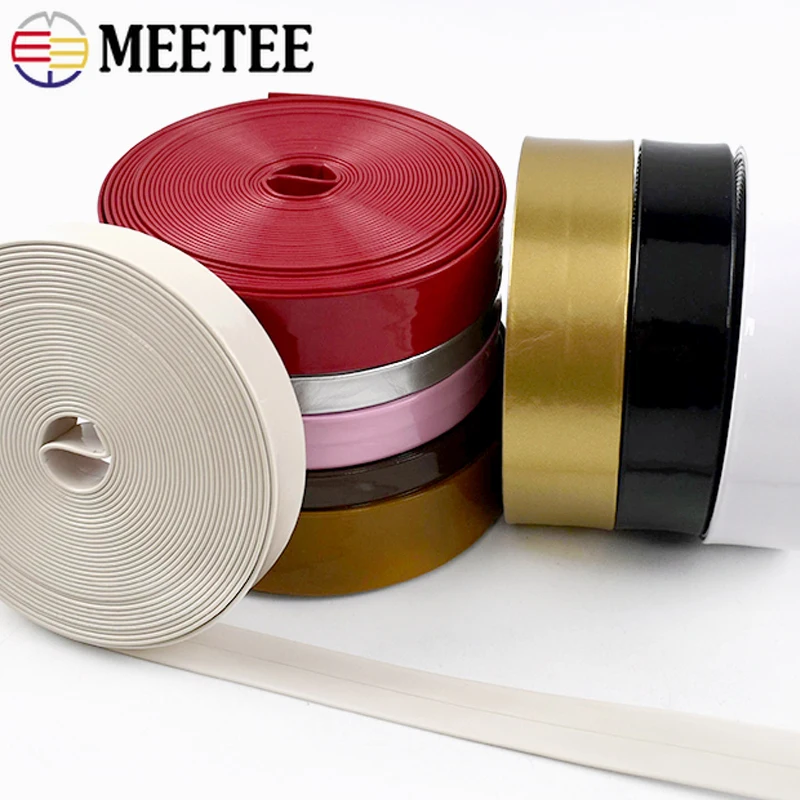

5M Meetee 5-20mm PU Mirror Leather Ribbon Band for Headdress Jewelry Webbing Tape Clothes Edge Decor Cord DIY Sewing Accessories