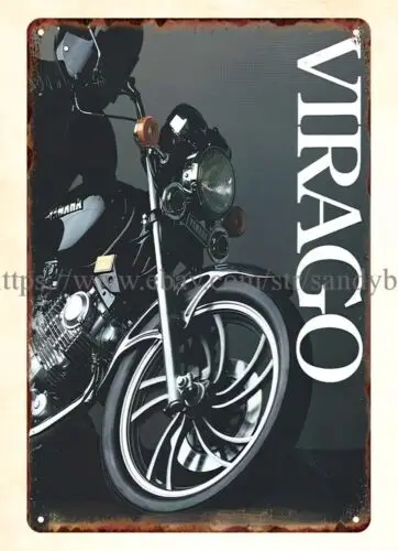 Motorcycle Biker Enthusiasts mancave machinist Virago metal tin sign wall art sign