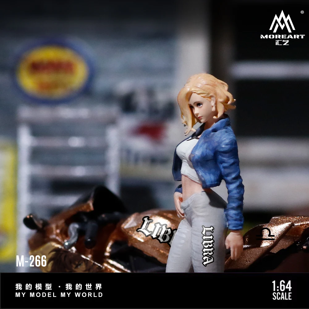 *Pre-Order*MoreArt 1:64 H2 Libra Patterned Beautiful Female Motorcycle Resin Doll Model For Hobby Collectible Ornament Gift view 4