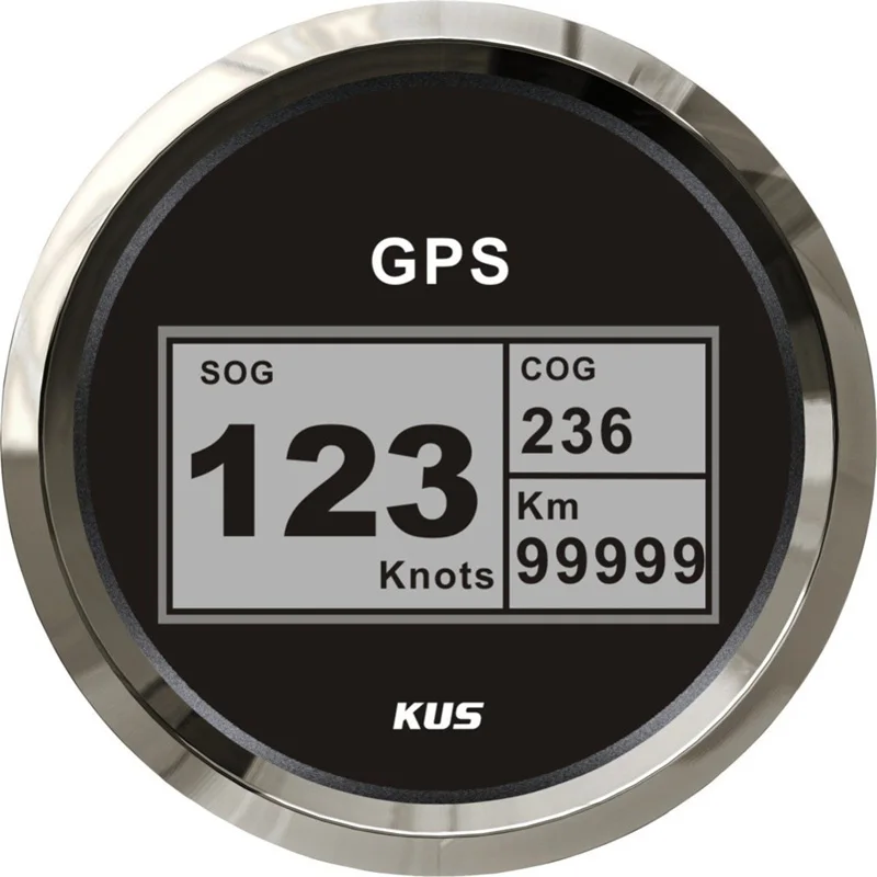 

Kus Boat Auto Motor Home Universal CCSB 85mm Digital GPS Speedometers 12V/24V Cog 0-360 Sog 0-999Mph Km/H with Mating Antenna