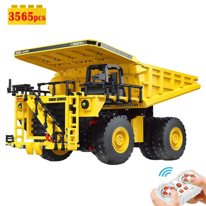 

New Happy Build Engineering Vehicle Dump Truck Brick Car Model MOC City Remote Control Technology Blocks Assembling Kids Toys