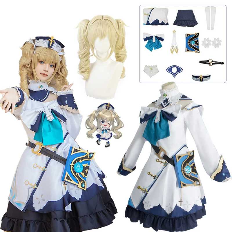 

Game Genshin Impact Barbara Cosplay Costumes Anime Figure Dresses Halloween Costumes for Women Lolita Vestido Role Play Clothing