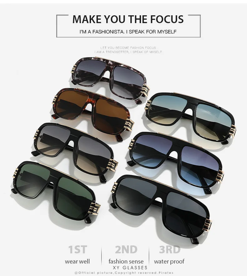 2025 Vintage-Sonnenbrille für Damen, großer Rahmen, Piloten-Punk-Sonnenschutz, Schattierungen, Herren, Strand, Reisen, lässig, Uv400-Sonnenbrille – Detail 3