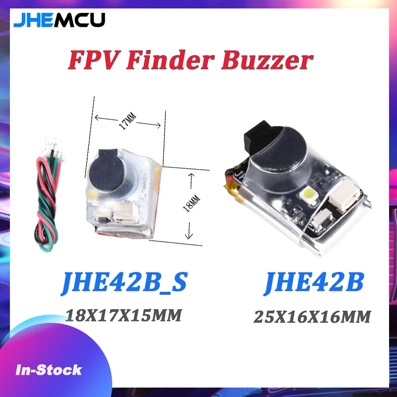 JHEMCU JHE42B/ JHE42B _ s Finder 5V Loud Buzzer Tracker LED zumbador alarma Super 110dB w para Dron FPV