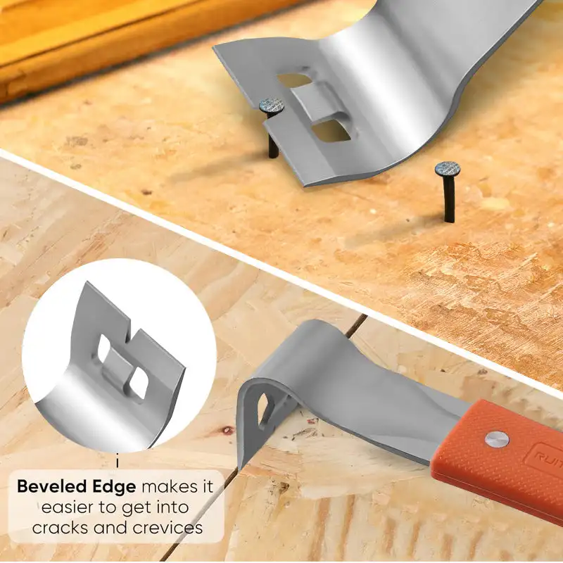 

Pry Bar Stainless Steel Nut Crowbar with M4-M6 Hexagon Socket and Wrench Angle Head Nail Puller for prying lifting pulling