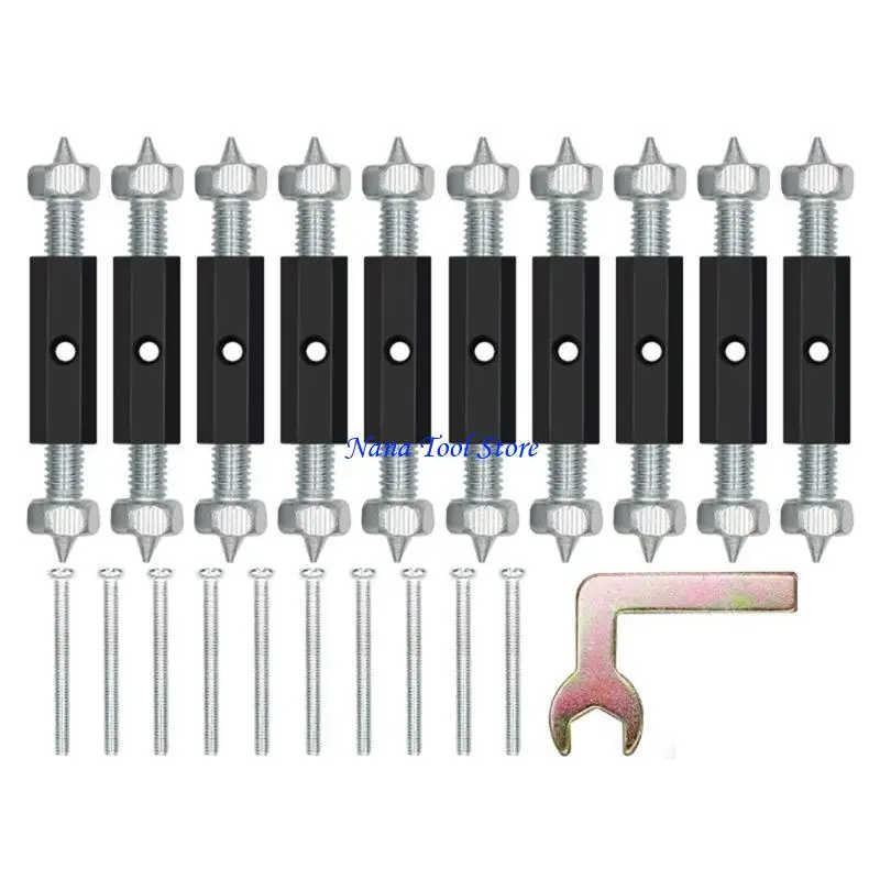 31GJ 10 Pcs Wall Switch Socket Cassette Repairer Adjustable Cassette Screws Support Rod with Wrench Electrical Accessories