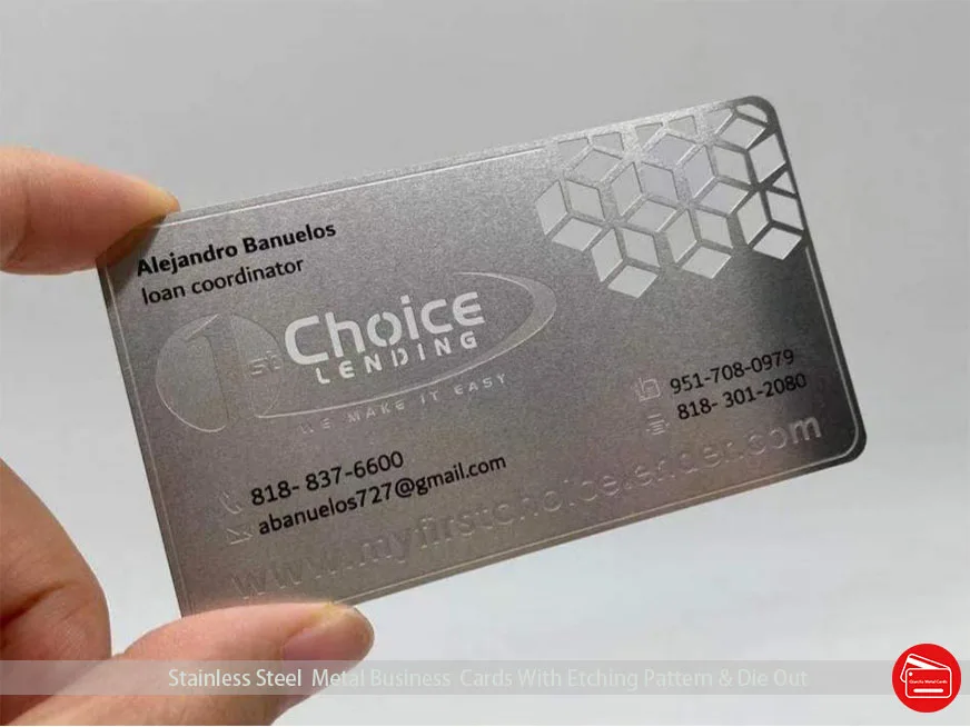 

Stainless Steel Buisness Cards Etched Cutting Out Factory Direct Supply Filling Ink Printing Color QR Code Custom Logo Shape