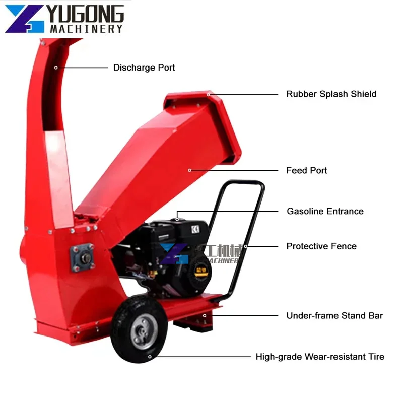 Tree Cutting Machine Bio Wood Chipper Mulcher Petrol Forestry Machinery Wood Chipper Machine Wood Chipper Shredder Machine