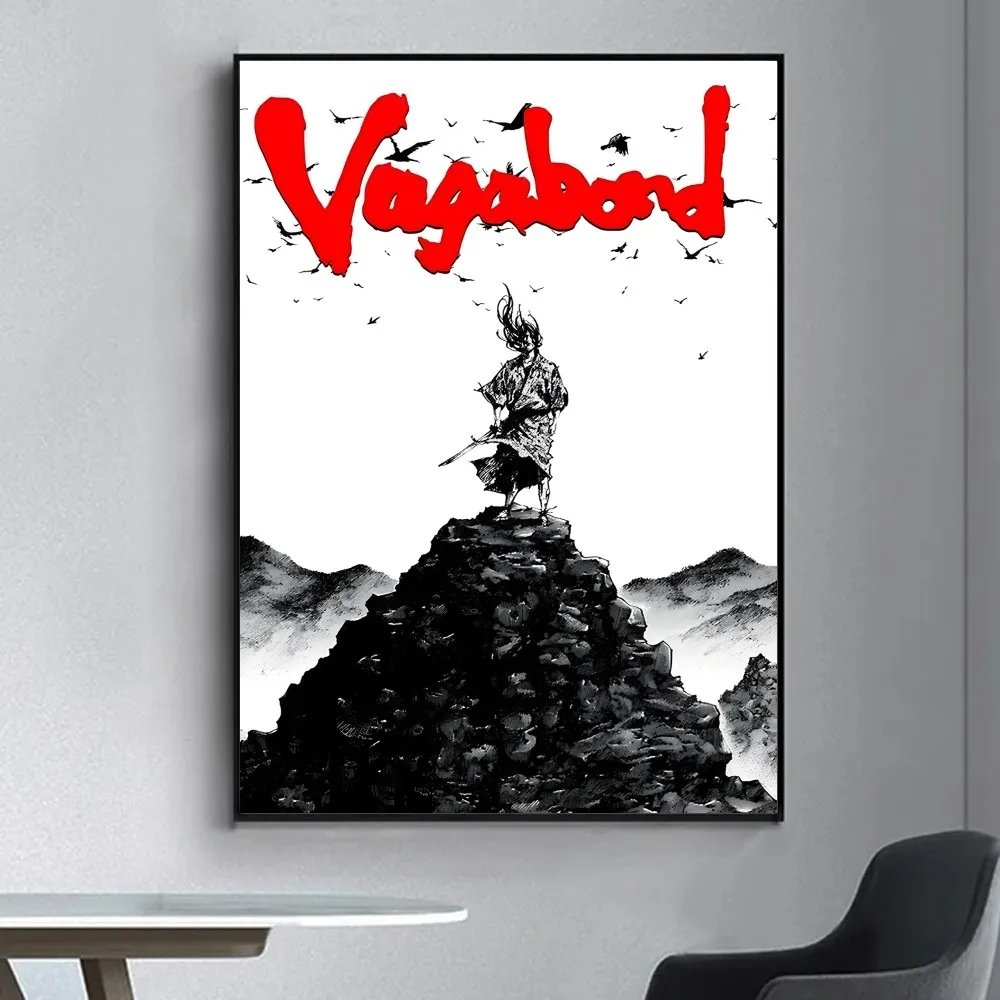 Vagabond anime  Poster Fancy Poster Wall Sticker for Living Room Bar Vintage Decorative Painting Middle