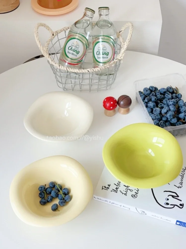 

ins high-value ceramic salad bowl household oat creative fruit plate cute dessert yogurt bowl tableware