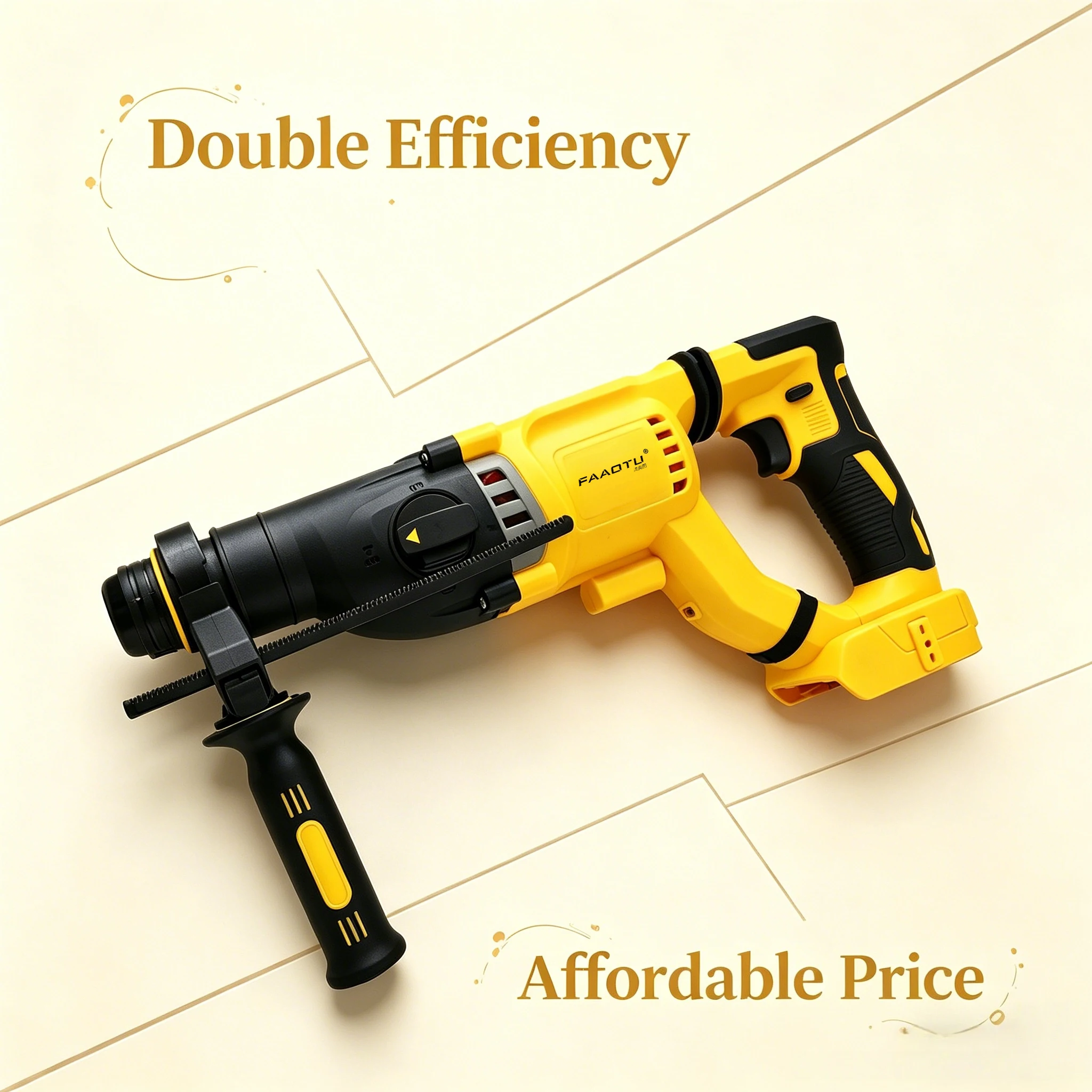 FAAOTU 263 Brushless Rotary Hammer Drill, Same Tough Reliability as DW, Perfect for Concrete Drilling Suitable for DW battery