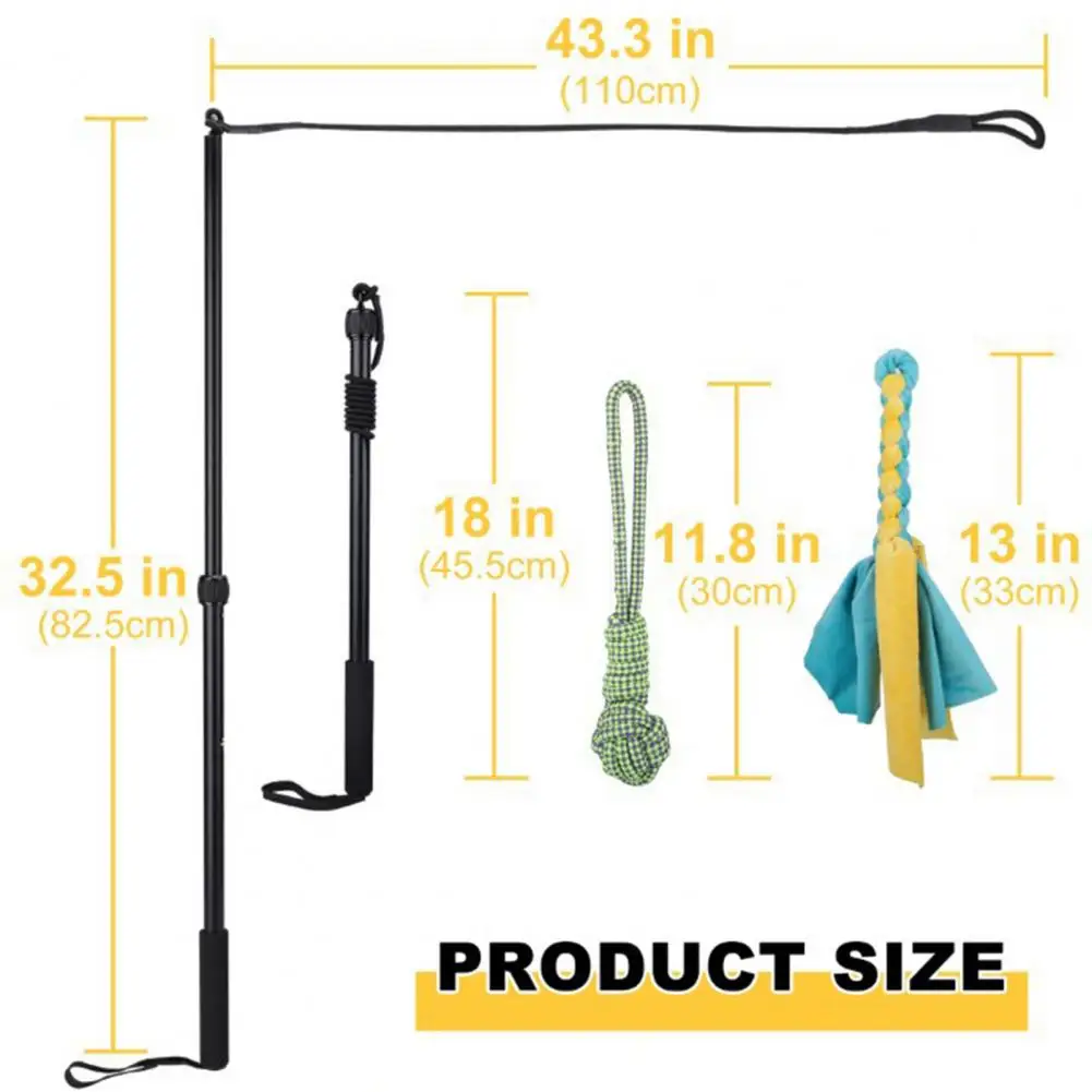 Dog Flirt Pole Portable Extendable Teaser Wand Pet Flirt Stick Pole Set Multipurpose Lightweight Dog Wand Pet Accessories