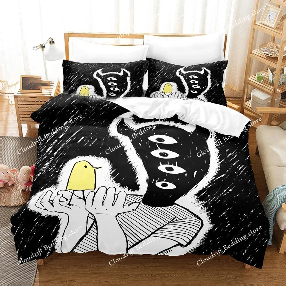 

New 3d Print Anime Goodnight Punpun Bedding Set Boys Girls Twin Queen Size Duvet Cover Pillowcase Bed Kids Adult Home Textiles