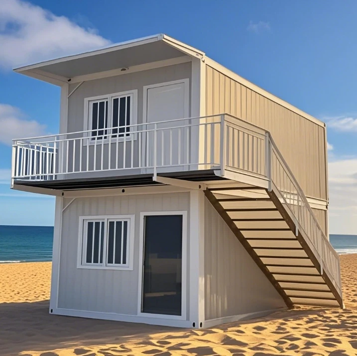 منزل حاوية محمول مسبق الصنع بطول 40 قدمًا للمعيشة الحضرية، عبوة مسطحة، مقطورة منزلية صغيرة، مطبخ، مكتب زجاجي، ميزات الفنادق