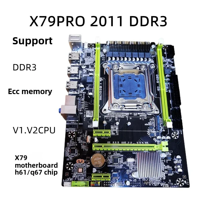 New X79pro Motherboard Lga2011 Pin Server Desktop Computer Motherboard Ddr3 Memory Gigabit Network Card