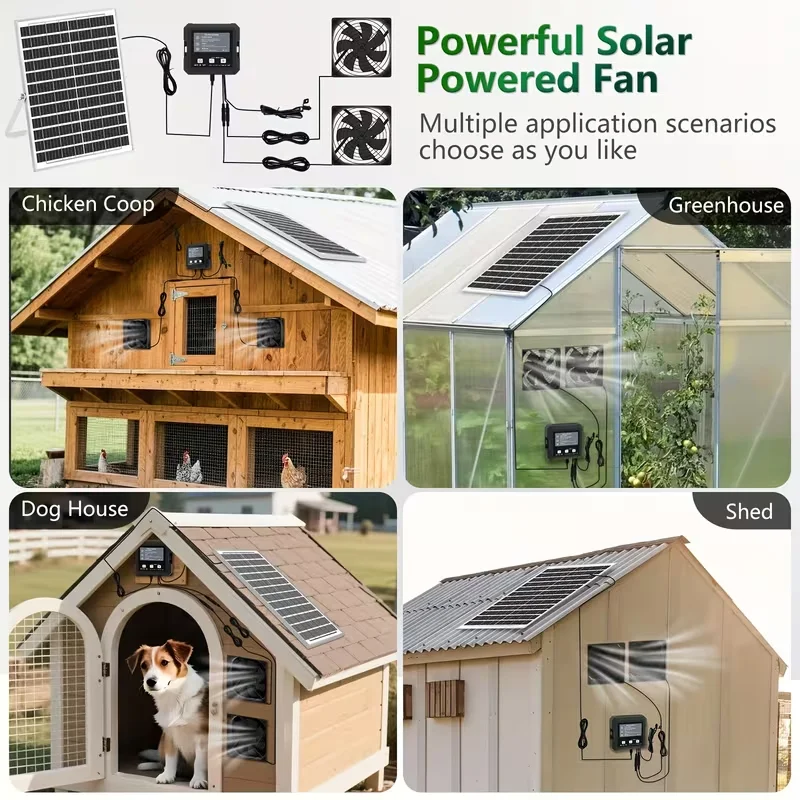 RV温室、犬小屋、鶏小屋用のミニソーラー式排気ファン - D - Renewable Energy Systems のレビューと価格