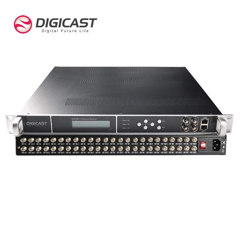 جهاز استقبال احترافي DMB 90E DVB S S2 DVB T T2 DVB C ATSC ISDB T Tb، DTMB إلى IP جهاز استقبال احترافي متعدد القنوات