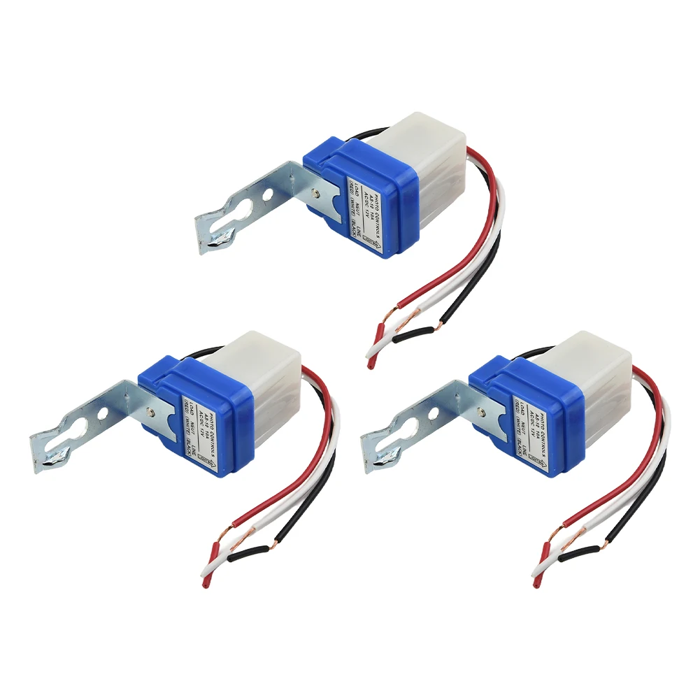 3Pcs AC DC 12V 10A Auto On Off Photocell Light Switch Photo Switch Light Sensor Adjustable Street Light Sensor Switch