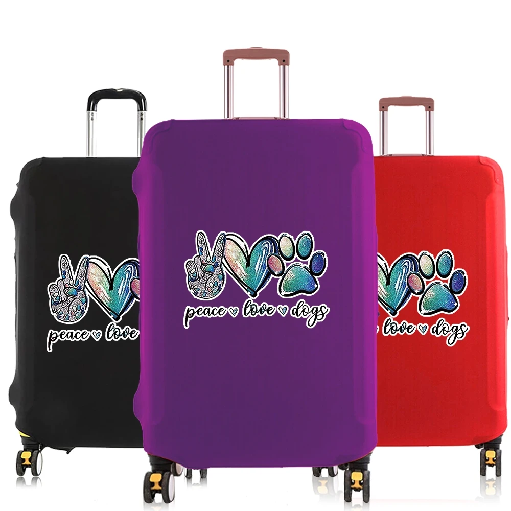 Footprints Printed Luggage Cover Suitcase Protector Thicker Elastic Dust Covering for 18-32 Inch Trolley Case Travel Accessories
