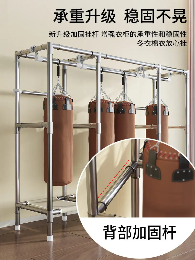 New simple wardrobe rental house household bedroom assembled type dustproof thickened steel frame strong and durable