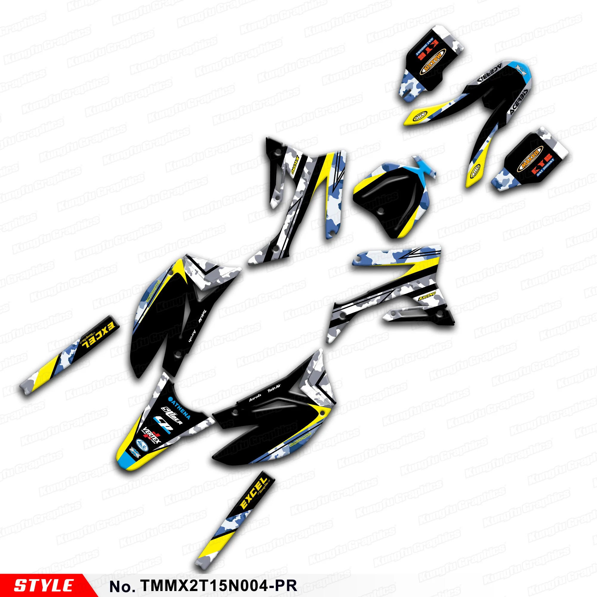 

UV-Resistant Sticker Graphics for TM Racing MX 2T 125 144 250 300 450 2015 2016 2017 2018 2019 2020 2021 Blue,TMMX2T15N004-PR