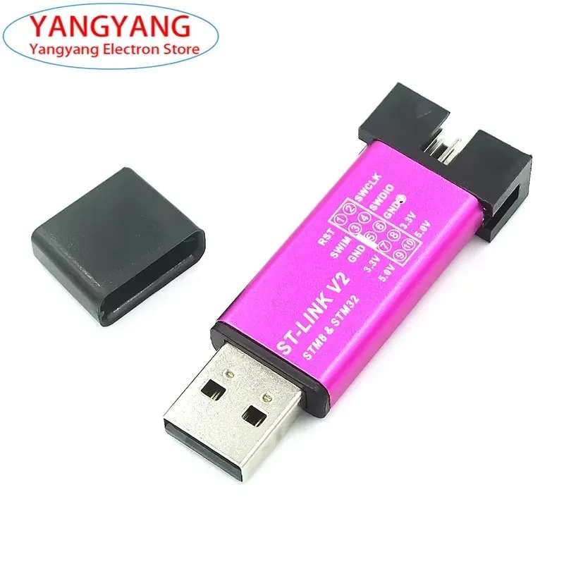 جديد ST LINK Stlink ST-Link V2 Mini STM8 STM32 محاكي تنزيل مبرمج البرمجة مع غطاء دوبونت كابل V2 تنزيل