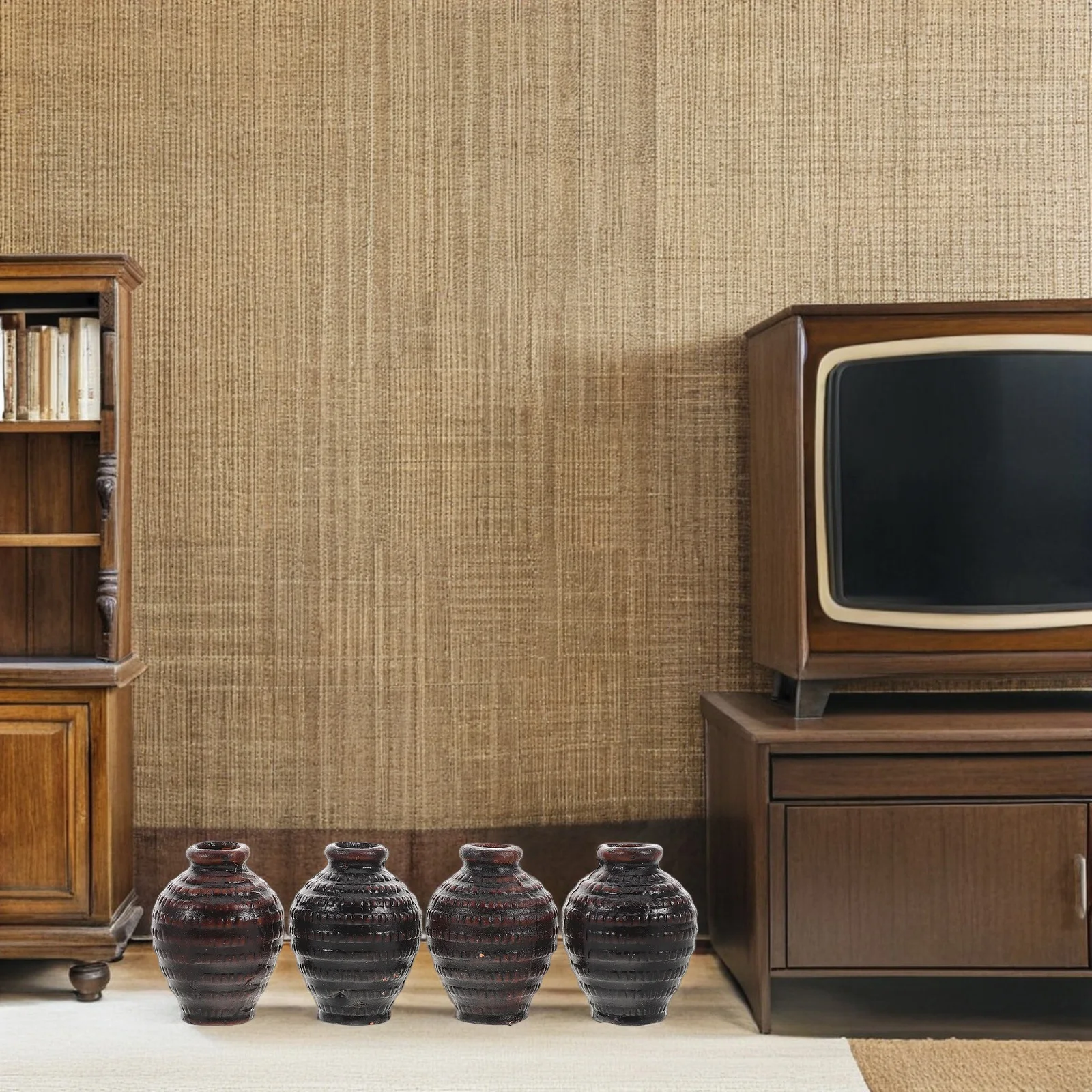 

4Pcs Mini Ceramic Flower Pots Cute Succulent Planter Pot for Dollhouse Micro Landscape Indoor Garden Decoration