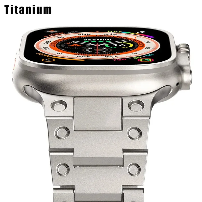 

For Apple Watch Small Cube Retrofit Integrated Aluminum Band 49mm 44mm 45mm 40mm 41mm 38mm 42mm Metal Bracelet iWatch Series 9 8