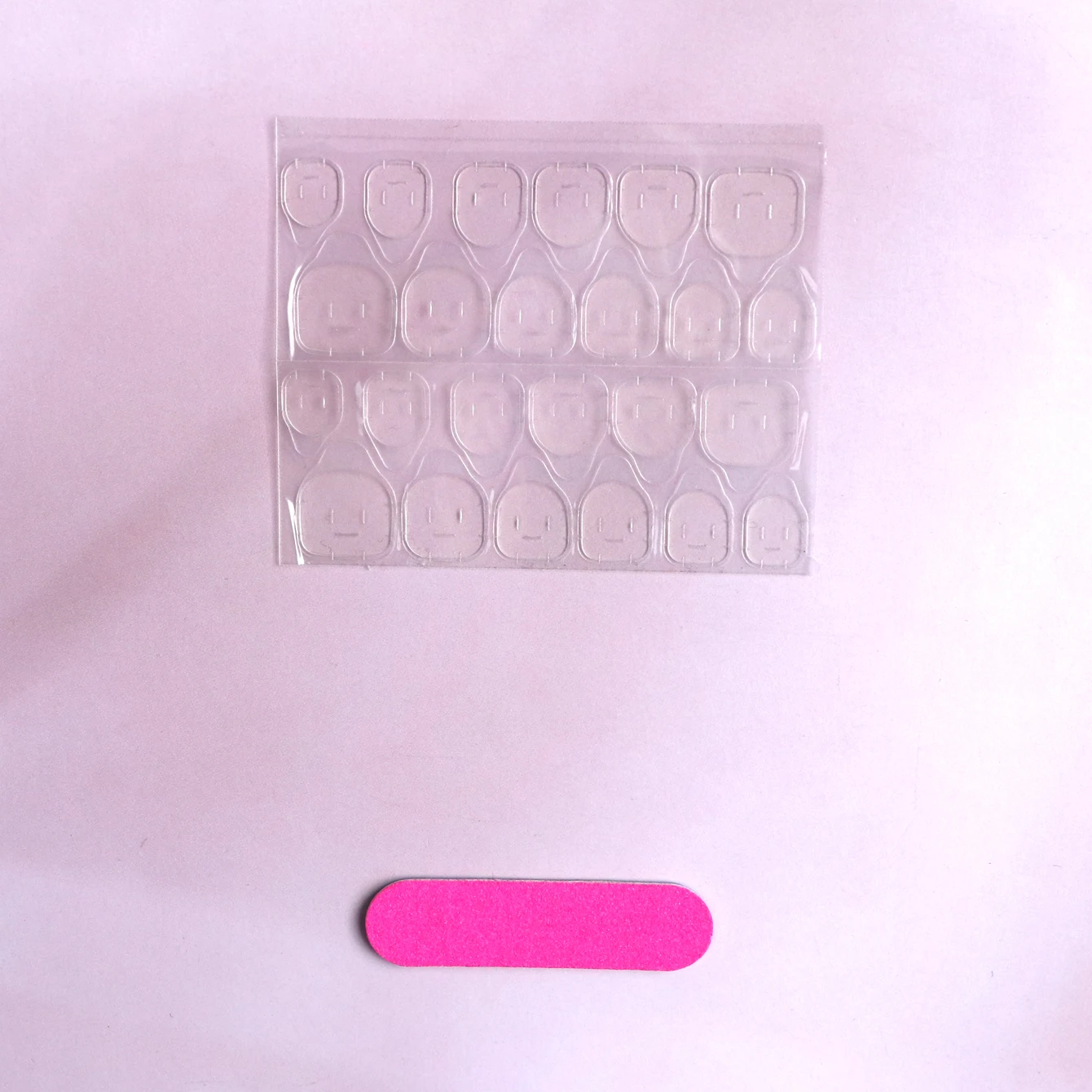 24PCS Square round fake nails，Pink glitter nails。 Detachable And Reusable Jelly Glue 1pc Cuticle Pusher