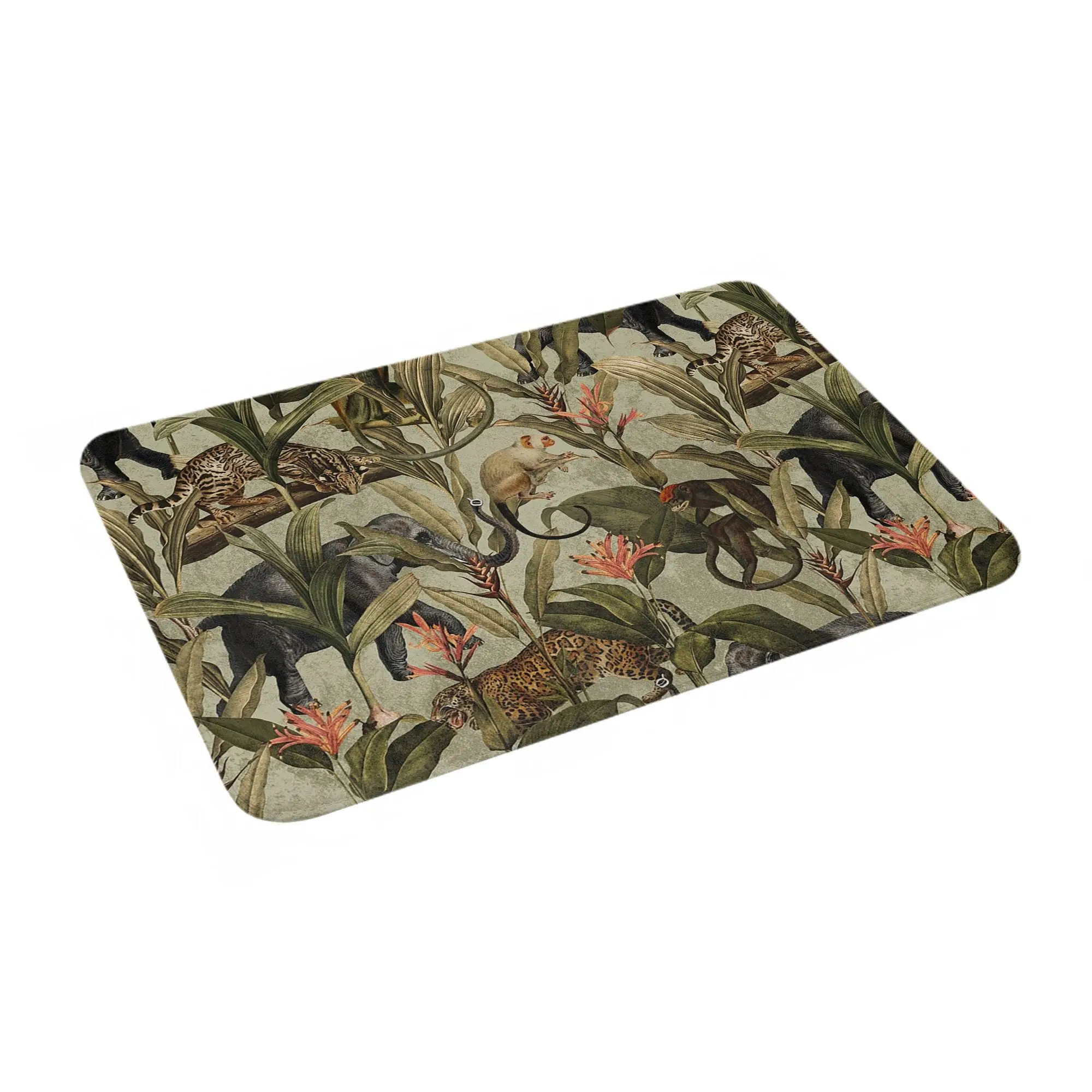 

Vintage Tropical Jungle Botanical Garden Pattern Nightgarden Anti-slip Doormat Floor Mat Entrance Home Bedroom Footpad Mats