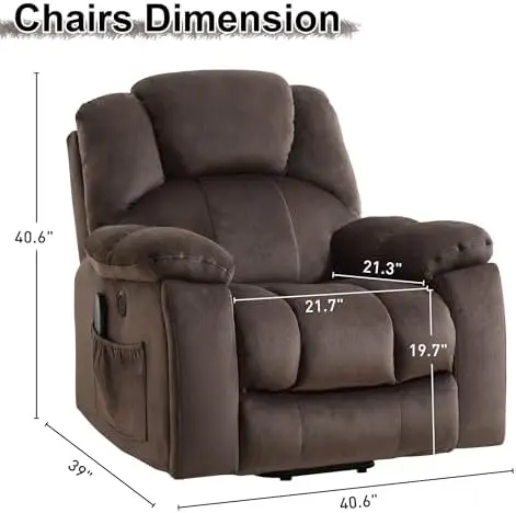 Factory Direct Power Lift Recliner Chair Massage Heating Features Upholstered Comfy Chair For Elderly Cup Holders Side USB
