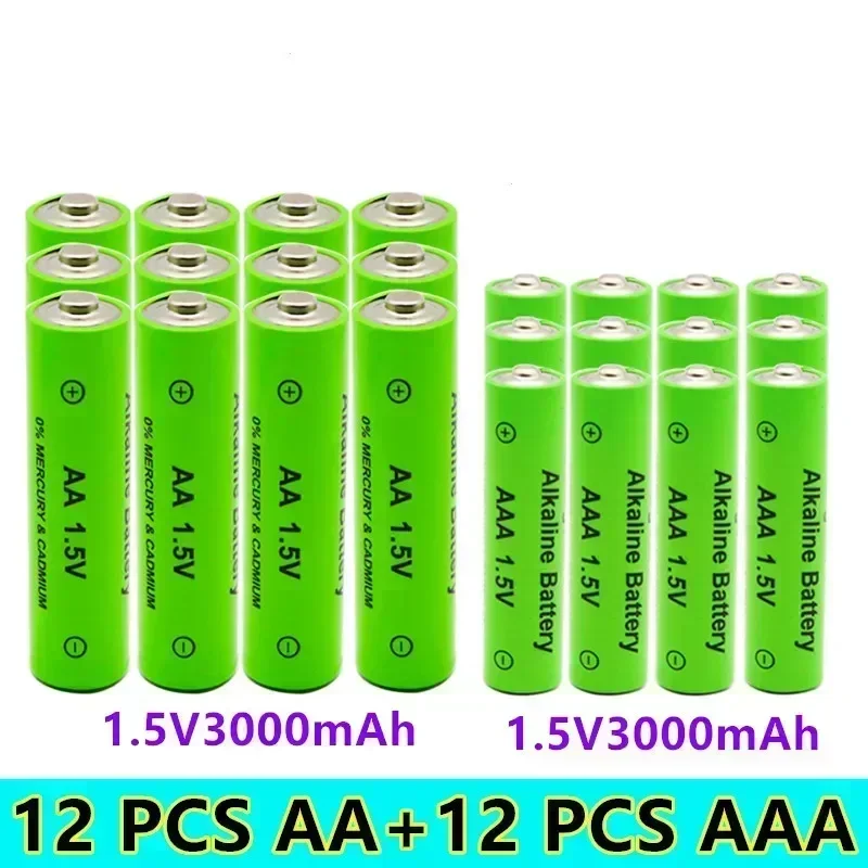 2022 New 1.5V AA 3800mAh+1.5V AAA 3000mah rechargeable Alkaline battery flashlight toys watch MP3 player replace battery