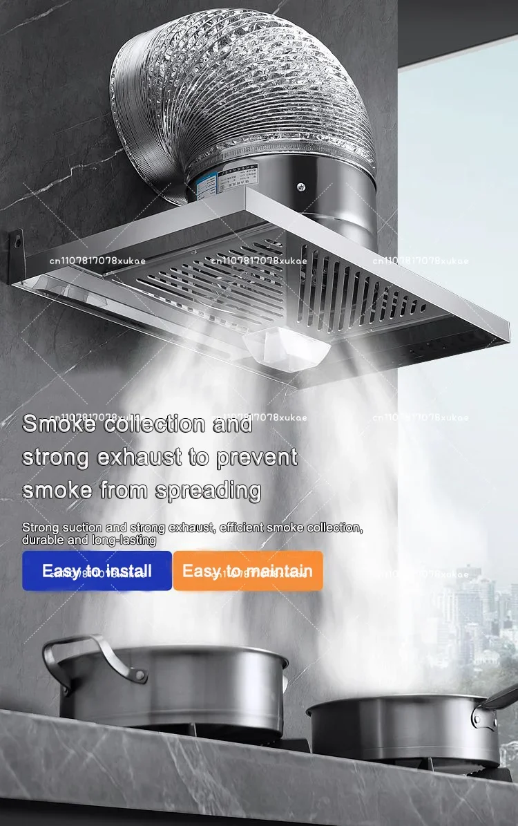 8/10/12 Inch Stainless Steel Exhaust Fan - Kitchen Stove Top Suction Booster Ventilation Extractor