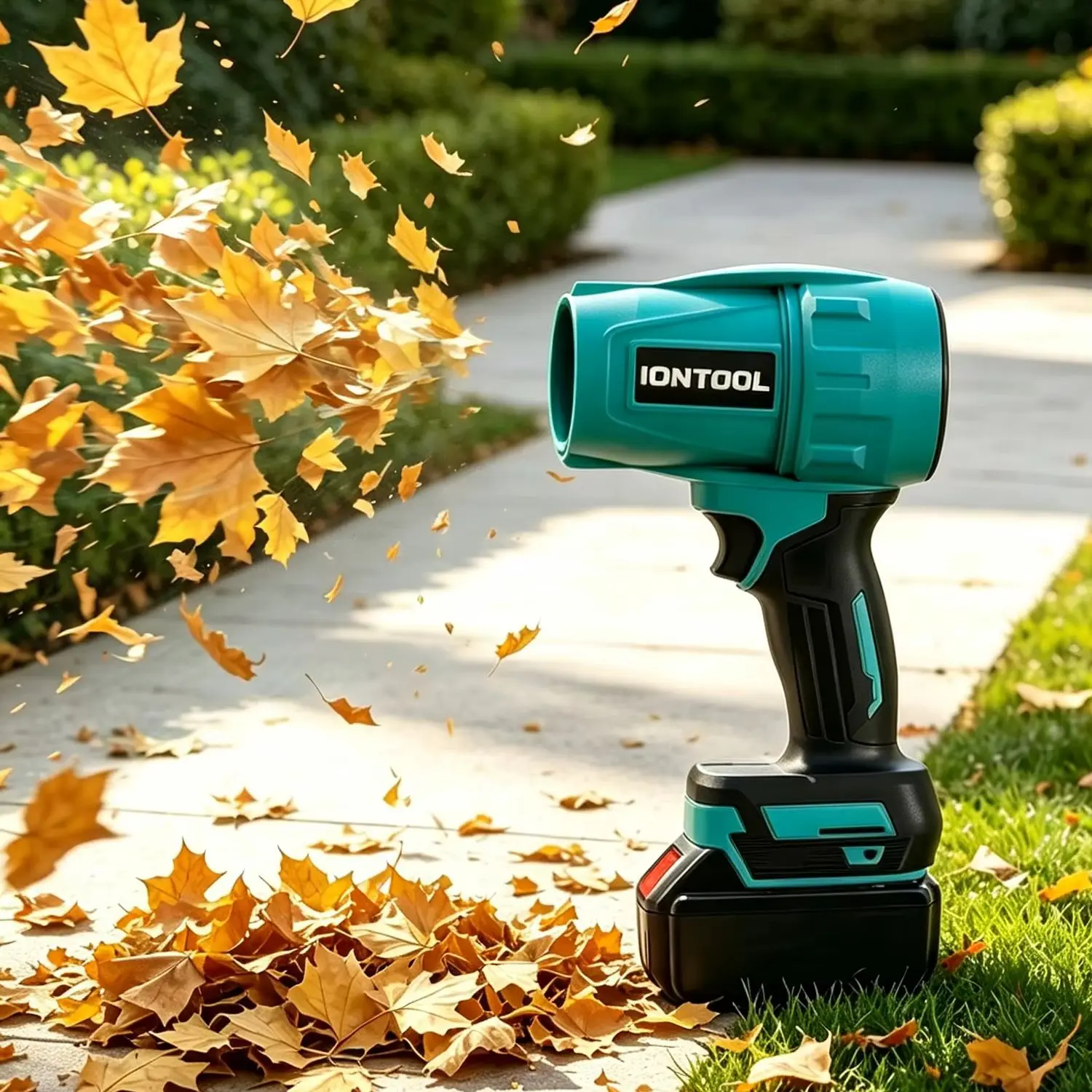 IONTOOL 700W Cordless Leaf Blower Garden Tool for Lawn Grass Clippings Driveway Sweeping and Fall Leaves Tool Only