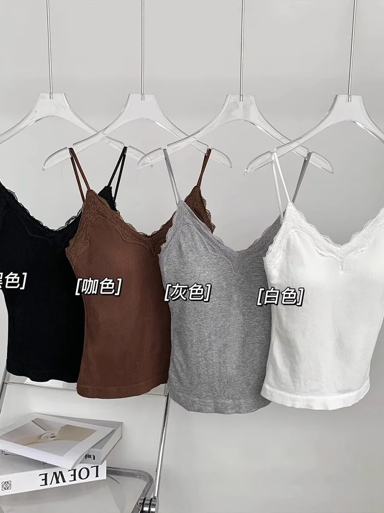 여름 신상 슬레 스트랩 베스트 탄력 튜브탑 아우터웨어 랩드 체스트 패드 섹시한 여성 속옷 패션 슬림 탑