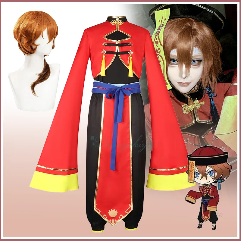 

Аниме Nakahara Chuya Youdu Косплей Костюм Призрака Зомби Костюм шляпа парик полный комплект Карнавальный костюм Хэллоуин Вечеринка