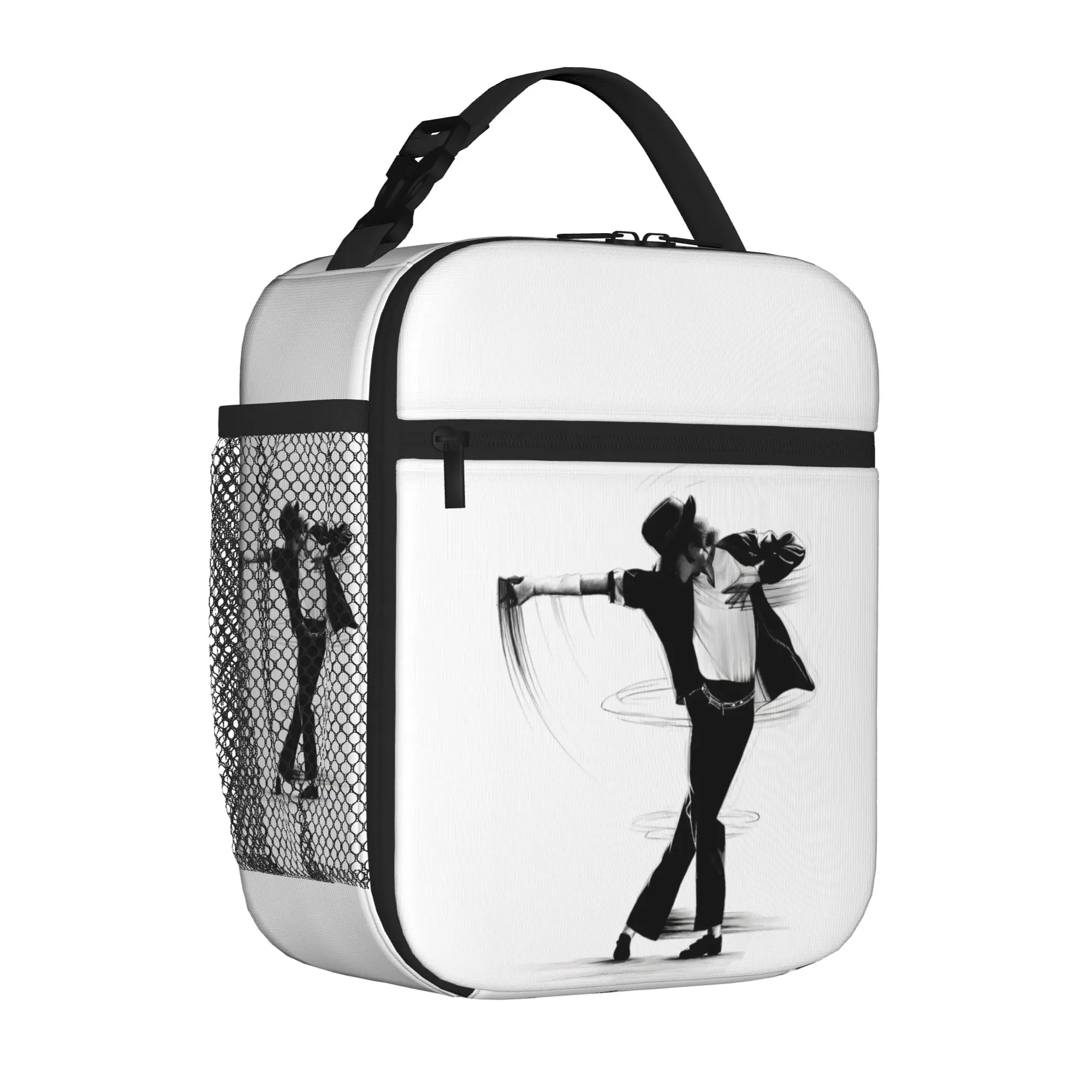 

Michaels Pop King Jacksons Insulated Lunch Tote Bag for Outdoor Singer Hip Hop Portable Cooler Thermal Large Size Bento Bags