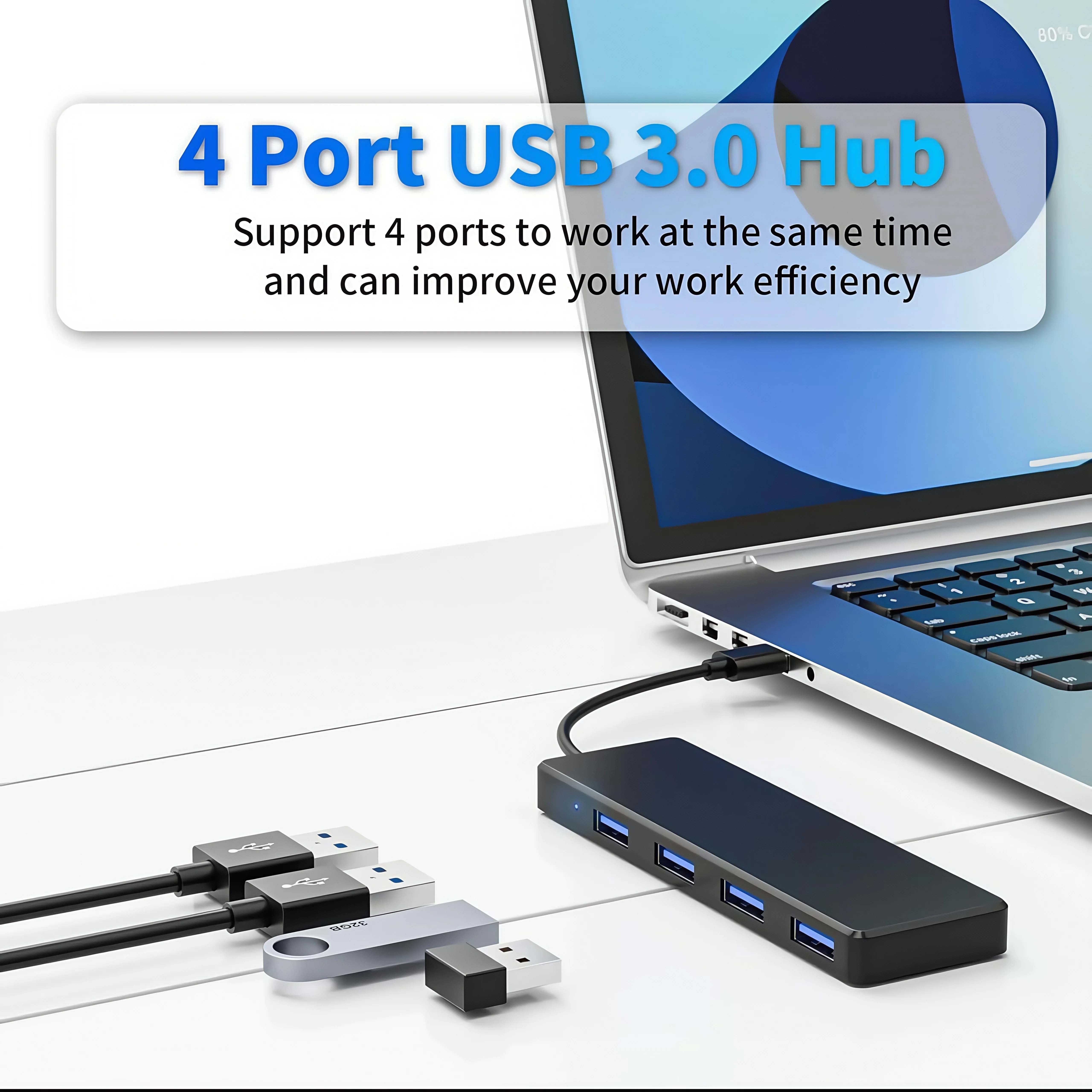 10PCS USB Hub 3.0 Fast Data Transfer Usb3.0 4 Por Hub Compatible With Windows PC Mac Printer Mobile HDD For Laptop Usb 3 .0 Por