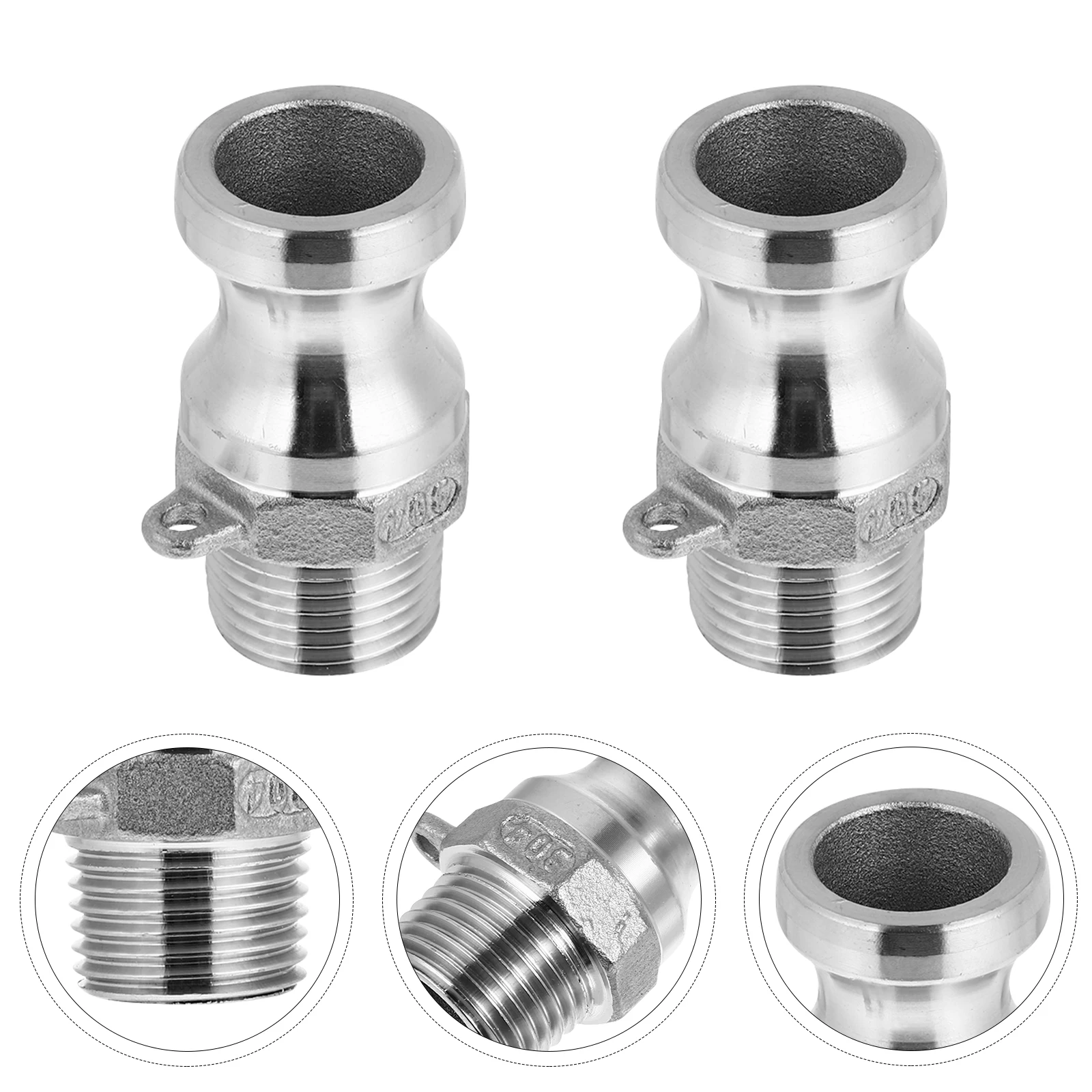 

2pcs Quick Connector Stainless Steel Hose Adapter Fitting for Water Transport Waste Management Petroleum System