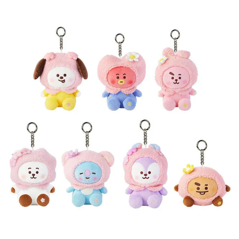 Bt21 Cherry Blossom Series Squirrel Koala Backpack Pendant Cartoon Small Animal Keychain Car Accessories Boy Girls Holiday Gifts