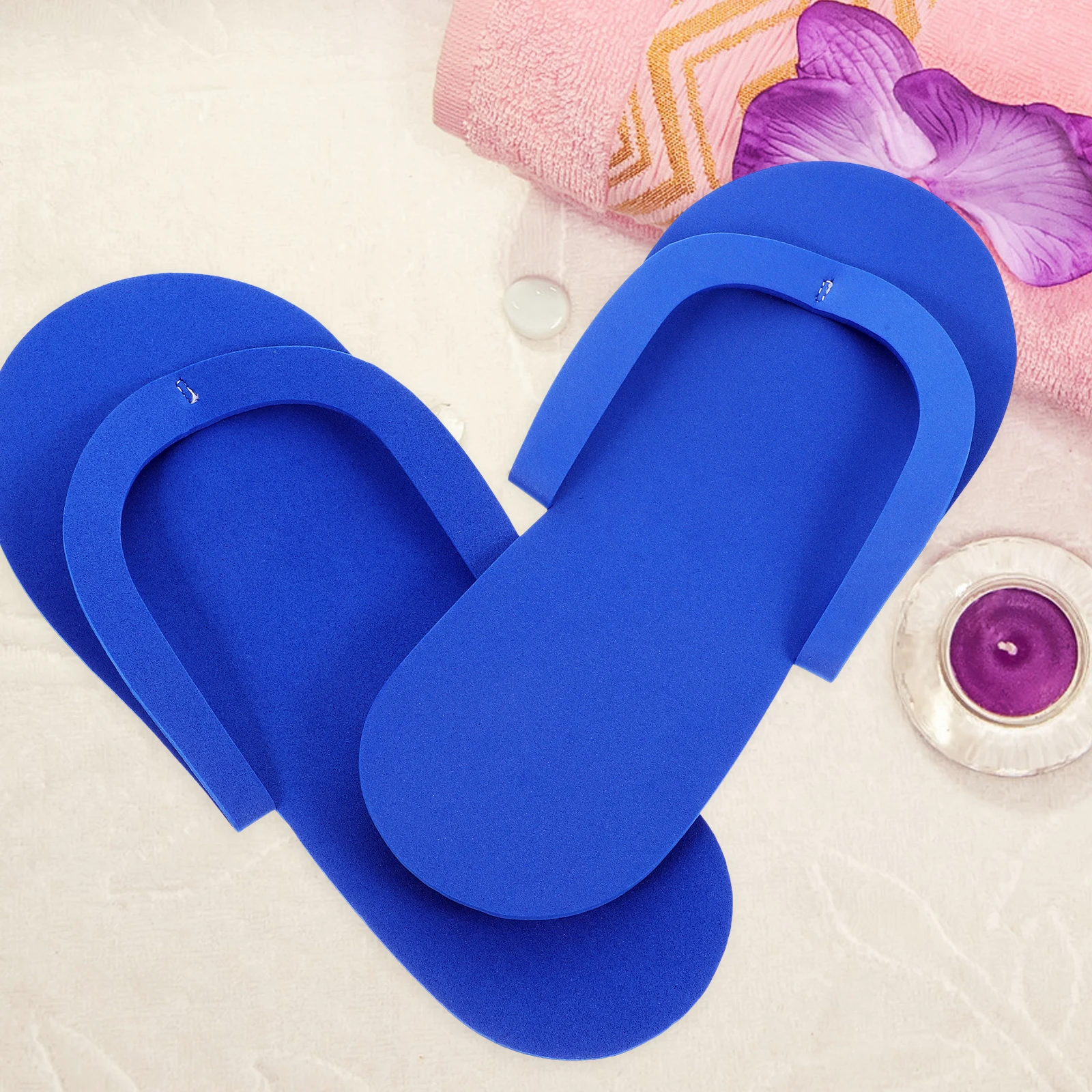 

36 Pairs Disposable EVA Foam Slippers Home Guest Use Lightweight Storage Nail Spa Orange