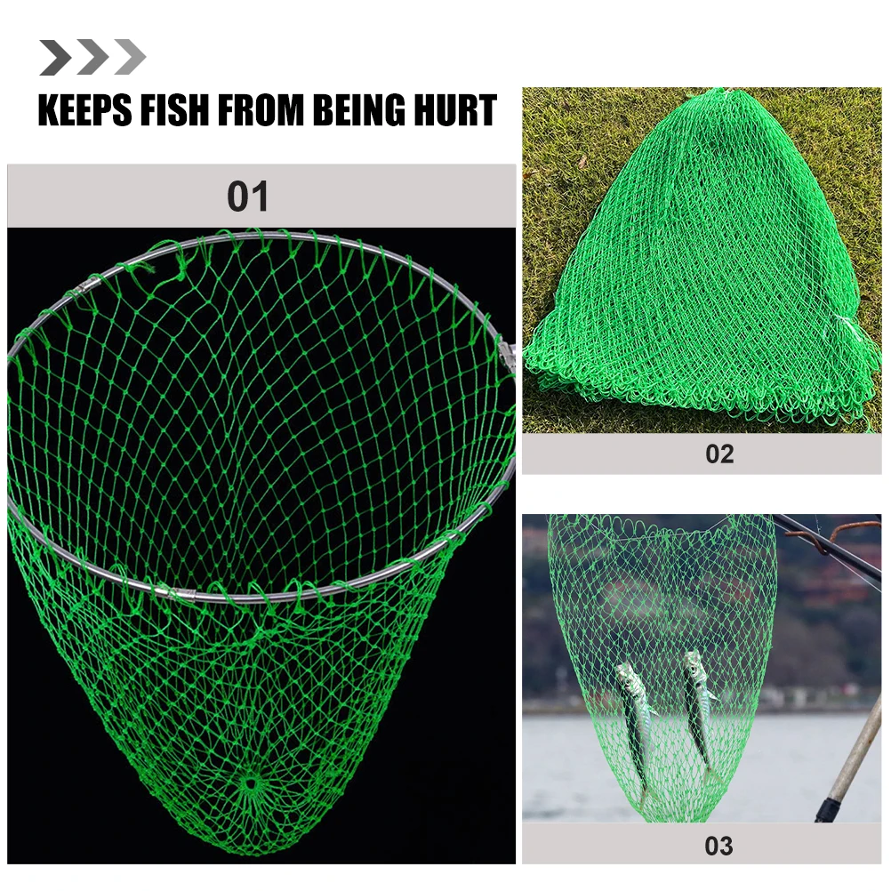 

Web Header Fishing Net Large Capacity Foldable Strengthened Nylon Replacement Portable Mesh Fish Catching Supplies