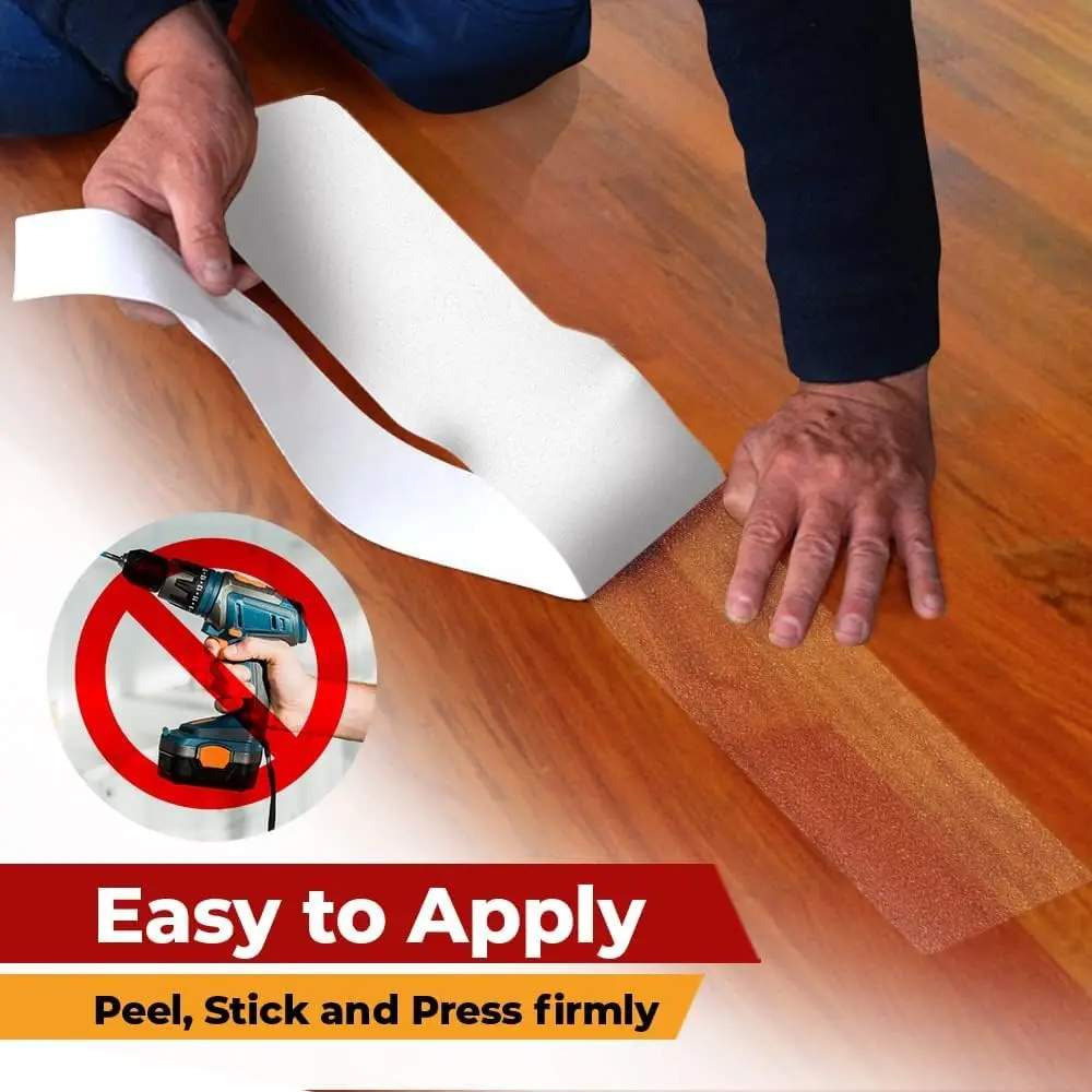 Indoor and Outdoor Stair Treads - Stair Treads for Wooden Steps, Concrete Steps Etc. (Works on All Surfaces & Weather), Non Slip