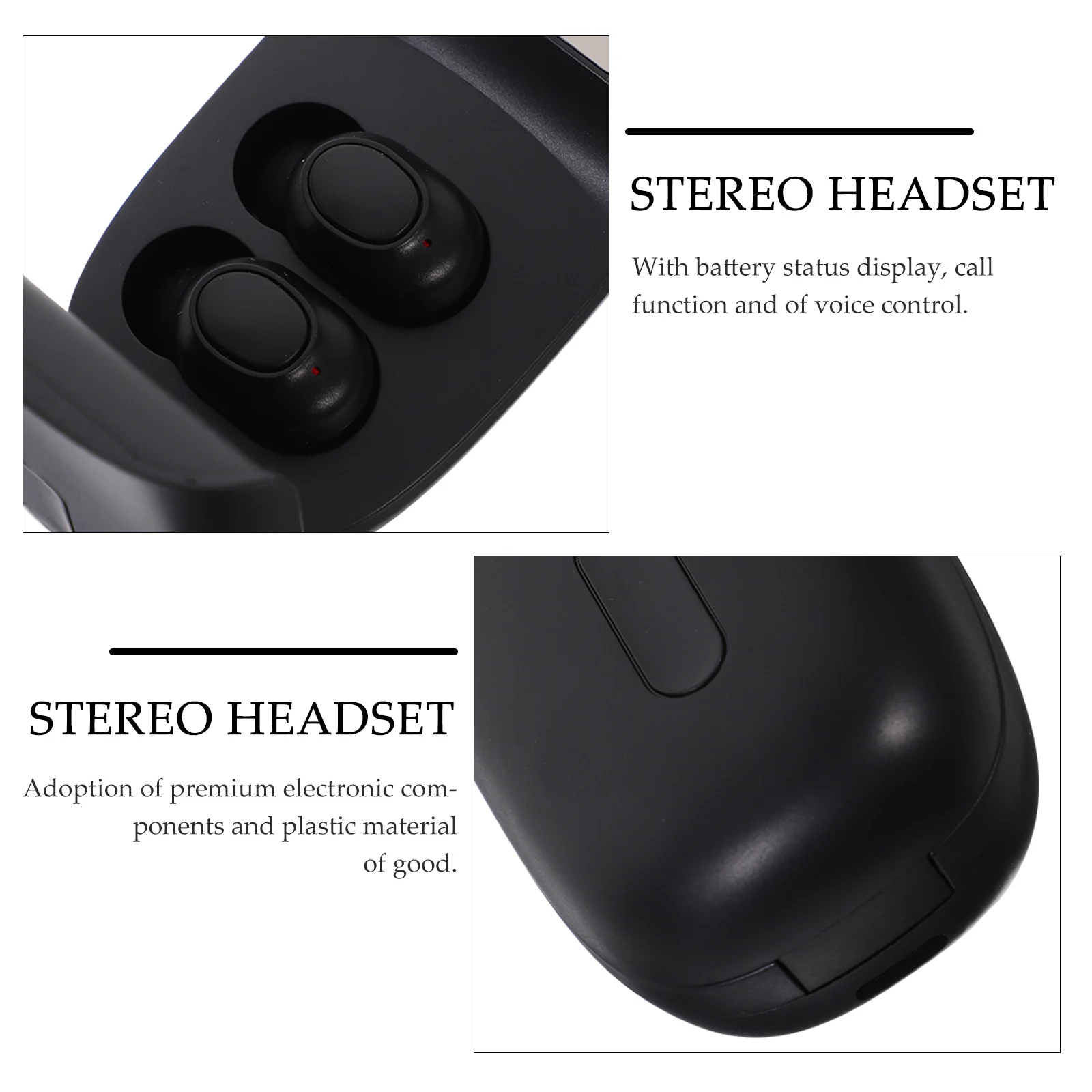 

1Set Wireless Headset Stereo Earbuds Waterproof Sports Earphones Call Function Multi Connection Noise Reduction