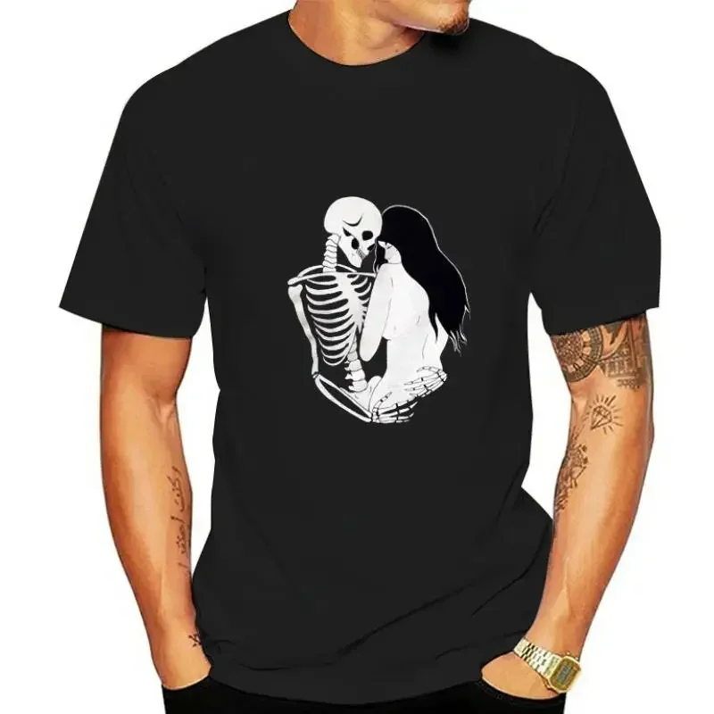 Only Lovers Left Alive T-ShirtAmour Mort Triste Fille Squelette Crâne Amoureux Dark Goth Sorcière Tatouage ArtUnisexe Écran Imprimé Tee