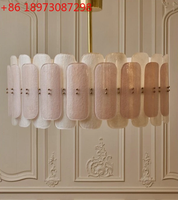 

Французская кремовая люстра, круглая спальня, столовая, средневековое стекло, умная светодиодная лампа