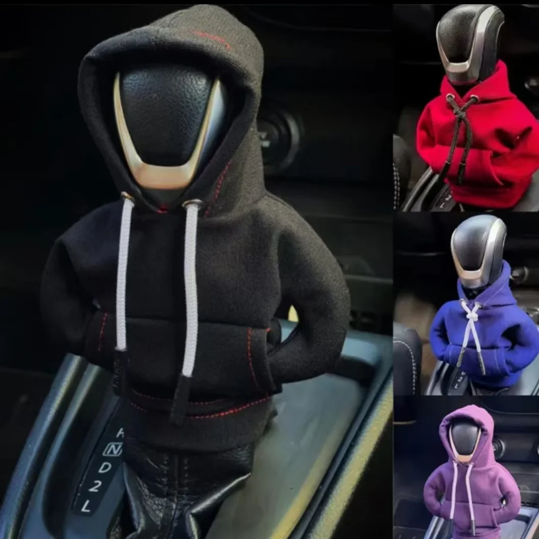 

Gear Stick Mini Hoodie Universal Car Shift Cover Shifter Knob Handle Decoration Gear Shifter Knobs Sweatshirt Car Interior Decor