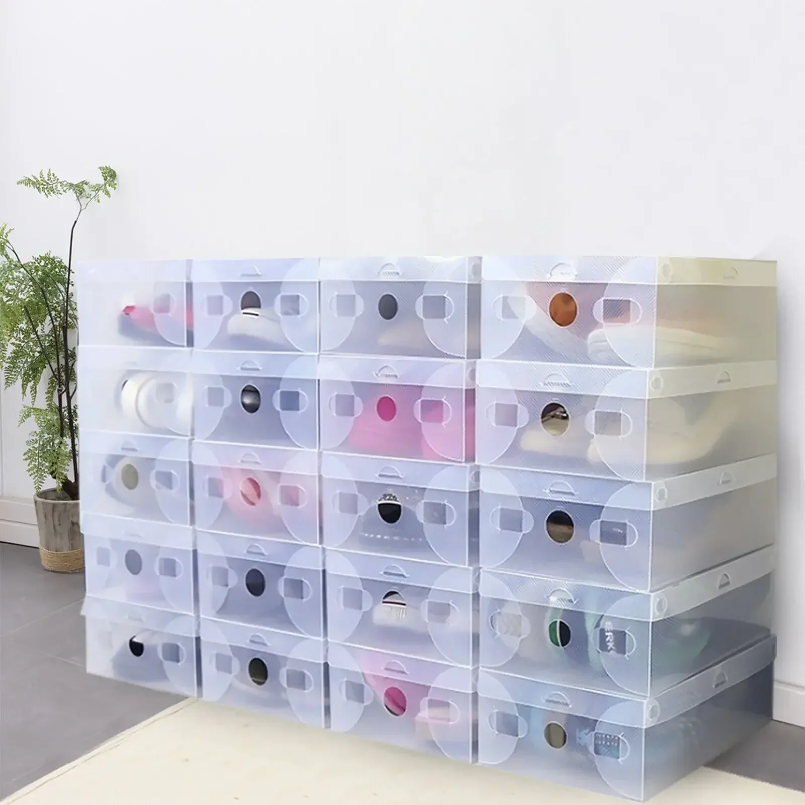 20-teilige Schuhkarton, transparent, faltbar, Kunststoff, Schuh-Organizer …